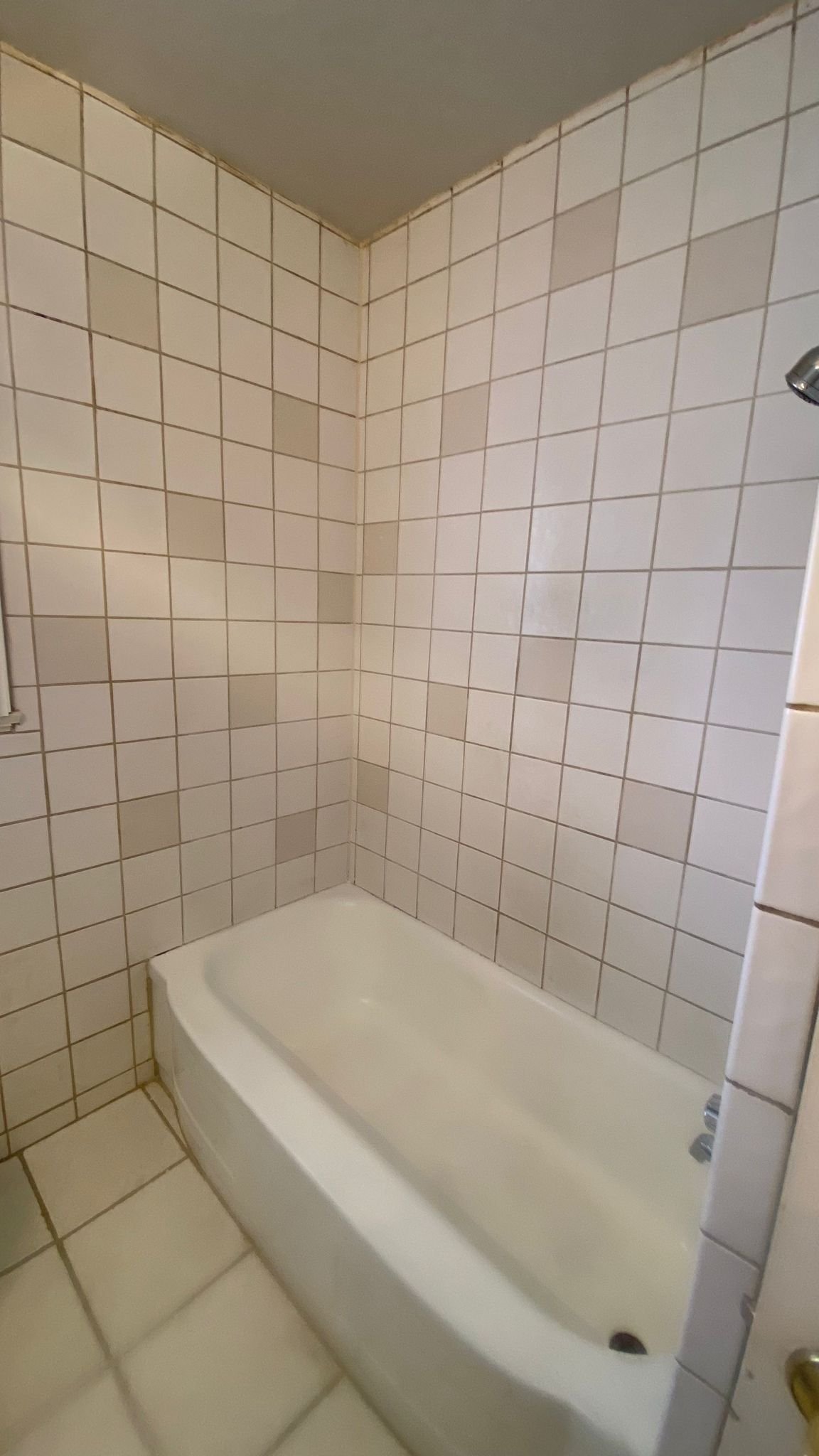 Before reglazing - faded bathtub